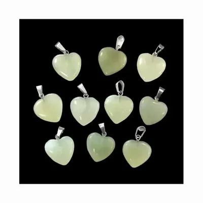 Jewelry - Chinese Jade Heart Pendant 20mm x10 - ARABESK