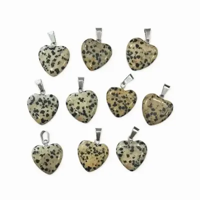 Jewelry - Dalmatian Jasper Heart Pendant 20mm x10 - ARABESK