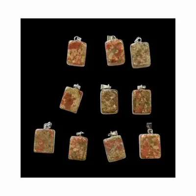 Jewelry - Unakite Tumbled Stone Pendant A x10 - ARABESK