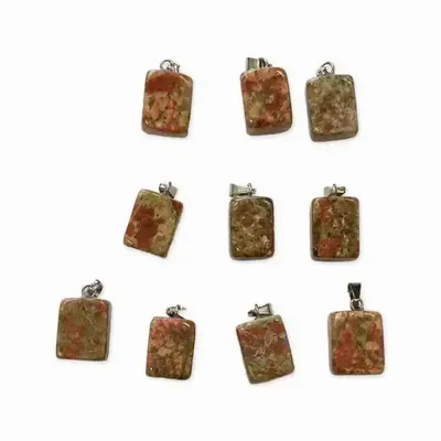 Jewelry - Unakite Tumbled Stone Pendant A x10 - ARABESK