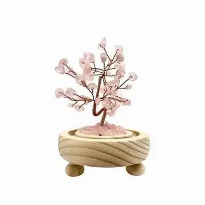 Jewelry - Tree of Life Rose Quartz under dome with box - ARABESK