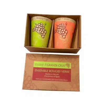 Scents - Box of 2 Maroma Candles in Madeira Glass and Apricots - Chardonnay and Figs 70g - ARABESK