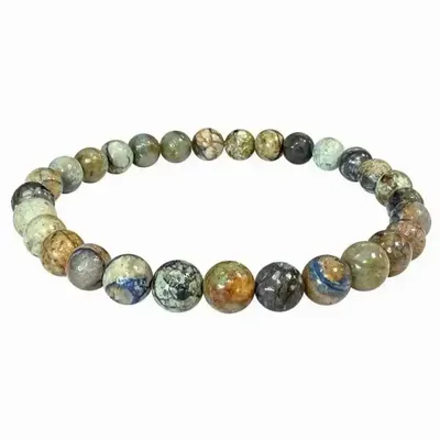 Bracelets - Bracelet Azurite Malachite Naturelle Mexique A perles 6-7mm - ARABESK