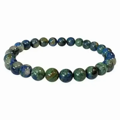 Bracelets - AA Natural Malachite Azurite Bracelet beads 6-7mm - ARABESK
