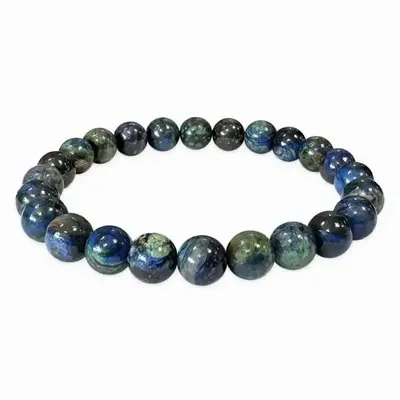 Bracelets - AA Natural Malachite Azurite Bracelet beads 7-8mm - ARABESK