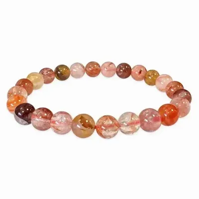 Bracelets - Multicolor Hematoid Quartz Bracelet AA beads 7.5-8.5mm - ARABESK