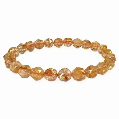 Bracelets - Bracelet Citrine Chauffée Facettée AAA perles 7.5-8.5mm - ARABESK