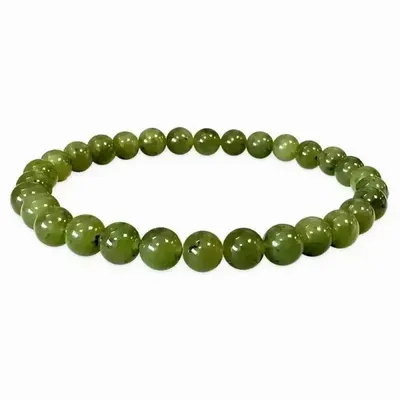 Bracelets - Bracelet Jade Nephrite Canada AA beads 6mm - ARABESK