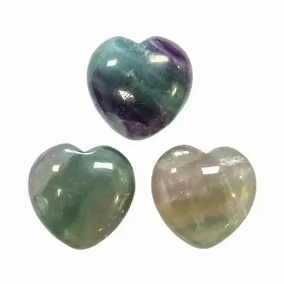 Bijoux - Coeur en Fluorite Multicolore A 30mm x3 - ARABESK