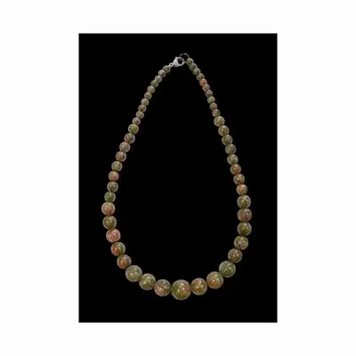 Bijoux - Unakite A Collier Chute Perles 6-14mm 45cm - ARABESK