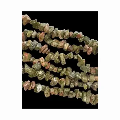Jewelry - Unakite chips 3-8mm on 80cm thread - ARABESK