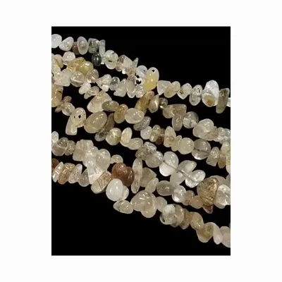 Bijoux - Quartz Cristal de Roche Rutile chips 3-8mm sur fil 80cm - ARABESK