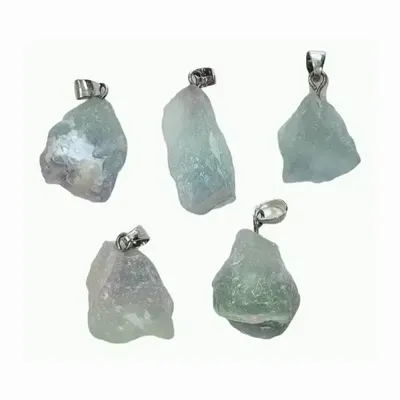 Jewelry - Multicolored Fluorite Rough Stone Pendant x5 - ARABESK