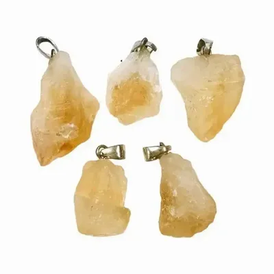 Bijoux - Pendentif Pierre Brute Citrine Chauffée A x 5 - ARABESK