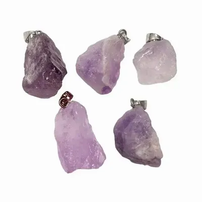 Jewelry - Amethyst Rough Stone Pendant A x 5 - ARABESK