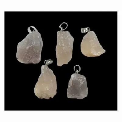 Bijoux - Pendentif Pierre Brute Agate Grise x5 - ARABESK