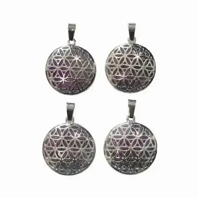 Jewelry - Metal Pendant Flower of Life Amethyst A 25mm x4 - ARABESK