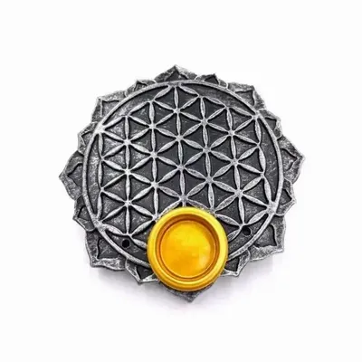 Senteurs - 6 x Portes encens fleur de vie gris 9cm - ARABESK