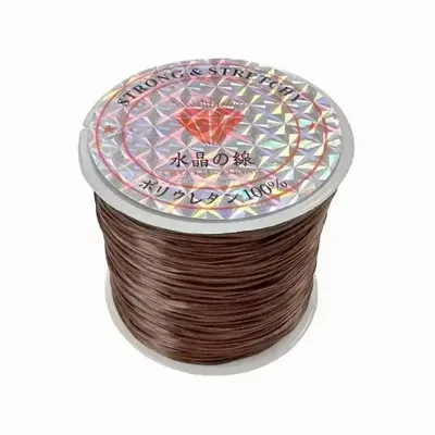 Bijoux - Fil élastique plat Marron 50m - ARABESK