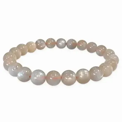 Bracelets - Bracelet Pierre de Lune Grise AA perles 7-8mm - ARABESK
