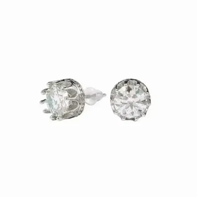 Jewelry - Solitaire Earrings in White Copper Faceted Moissanite AA stud - ARABESK