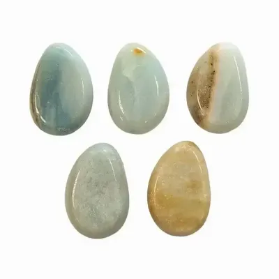 Bijoux - Pendentif Pierre Roulée Percée Amazonite AB 20-30mm X 5 - ARABESK