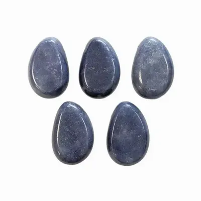 Bijoux - Pendentif Pierre Roulée Percée Aventurine Bleue A 20-30mm X 5 - ARABESK