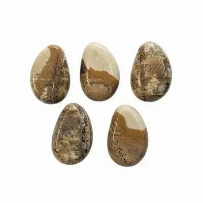 Bijoux - Pendentif Pierre Roulée Percée Jaspe Paysage A 20-30mm X 5 - ARABESK