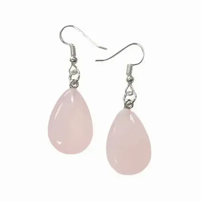 Jewelry - Rose Quartz A 25mm Drop Earrings - ARABESK