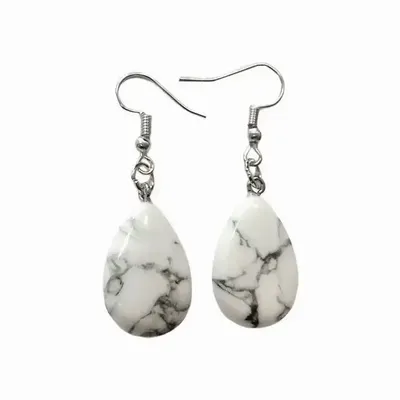 Bijoux - Boucles d'Oreilles Goutte Howlite A 25mm - ARABESK