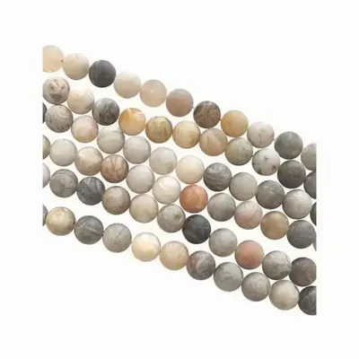 Jewelry - Agate Plume matte beads 6mm on a 40cm thread - ARABESK