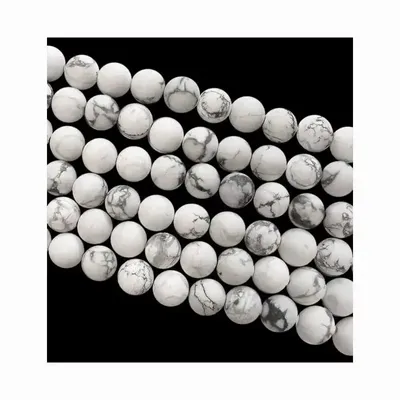 Bijoux - Howlite A perles mates 6mm sur fil 40cm - ARABESK