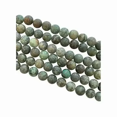 Bijoux - Turquoise naturelle d'Afrique perles mates 6mm sur fil 40cm - ARABESK