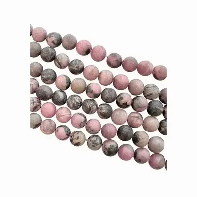 Bijoux - Rhodonite perles mates 6mm sur fil 40cm - ARABESK