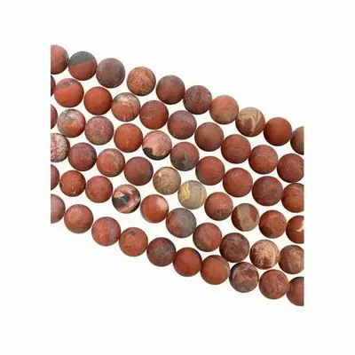 Jewelry - Red Jasper matte beads 6mm on a 40cm thread - ARABESK