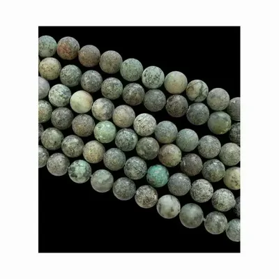 Bijoux - Turquoise naturelle d'Afrique perles mates 8mm sur fil 40cm - ARABESK