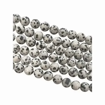 Jewelry - Dalmatian Jasper matte beads 8mm on a 40cm thread - ARABESK