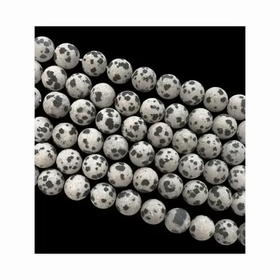 Jewelry - Dalmatian Jasper matte beads 8mm on a 40cm thread - ARABESK
