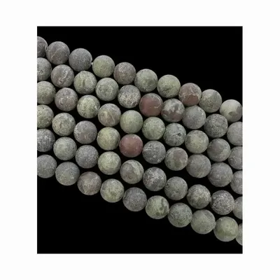 Jewelry - Dragon's Blood Jasper A matt beads 8mm on a 40cm thread - ARABESK