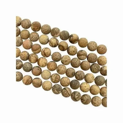 Bijoux - Jaspe Paysage perles mates 8mm sur fil 40cm - ARABESK