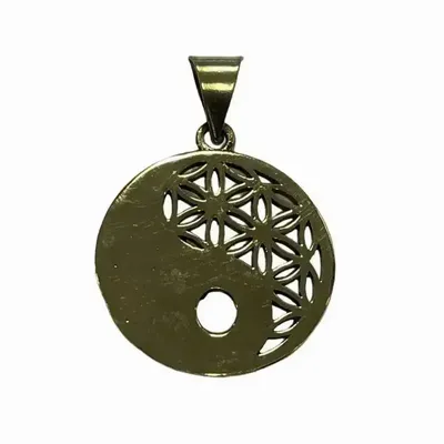 Bijoux - Pendentif Laiton  fleur de vie  ying yang 2.5cm - ARABESK