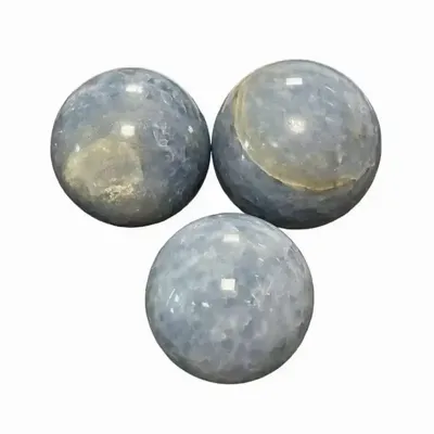 Jewelry - 3 Polished Blue Calcite Spheres 1.995 k - ARABESK