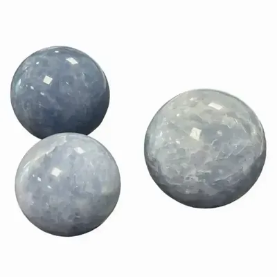 Jewelry - 3 Polished Blue Calcite Spheres 1.853k - ARABESK