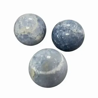 Jewelry - 3 Polished Blue Calcite Spheres 1.741k - ARABESK