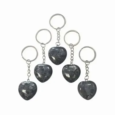 Jewelry - 30mm Larvikite A Heart Key Ring x 5 - ARABESK