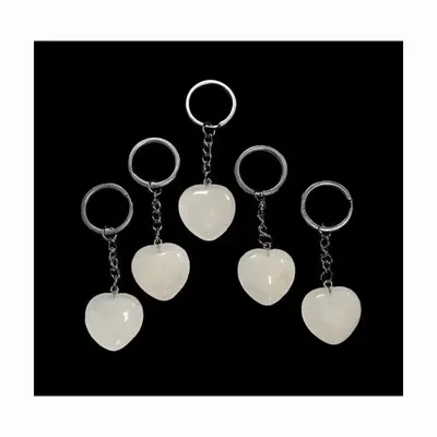 Bijoux - Porte Clés Cœur Cristal de Roche A 30mm x 5 - ARABESK