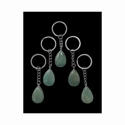 Jewelry - Moss Agate Drop Keyring 30mm x 5 - ARABESK
