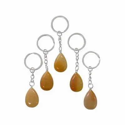 Bijoux - Porte Clés Goutte Aventurine Orange A 30mm x 5 - ARABESK