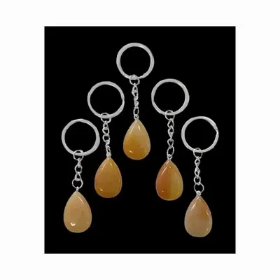 Bijoux - Porte Clés Goutte Aventurine Orange A 30mm x 5 - ARABESK