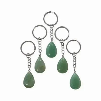 Bijoux - Porte Clés Goutte Aventurine Verte A 30mm x 5 - ARABESK